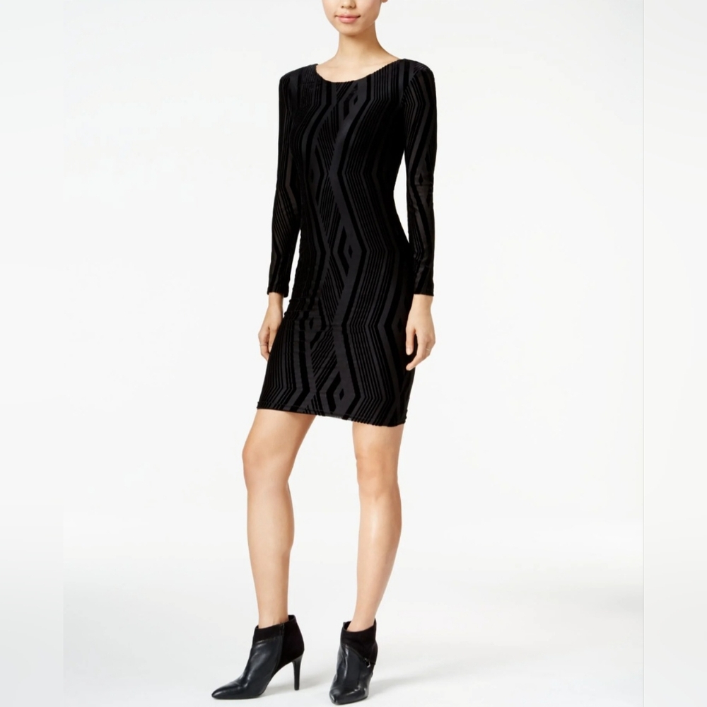 Black Velvet Burnout Bodycon Dress. Brand: Bar lll. Size: Medium